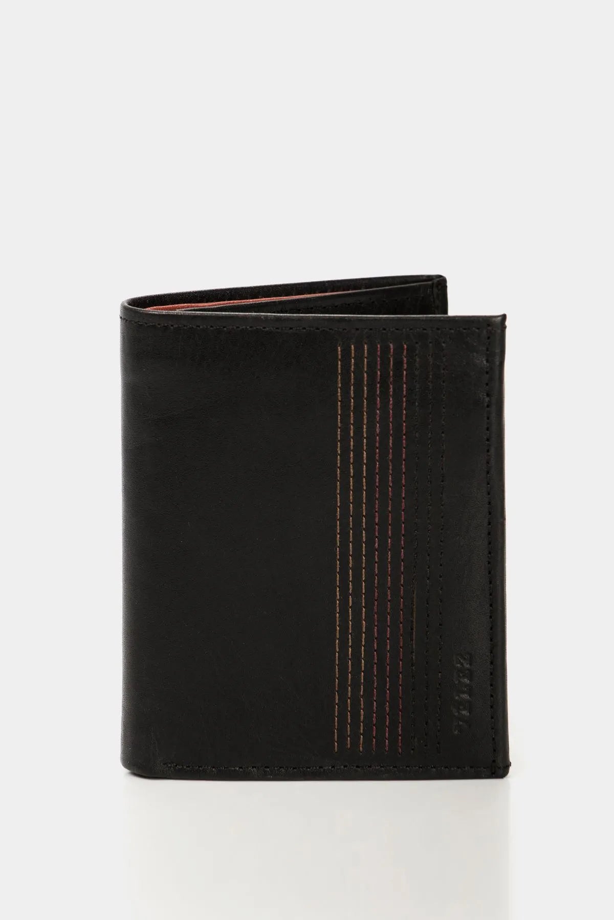 Crete Vertical Leather Wallet in Blac