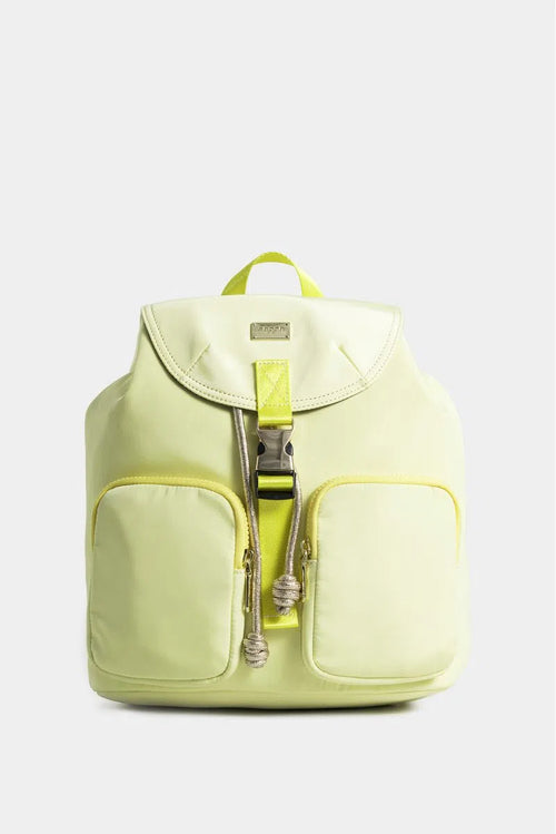 BOLSO TIPO TULA MORRAL PARA MUJER EN LONA CON TAPA Y BOLSILLOS FRONTALES