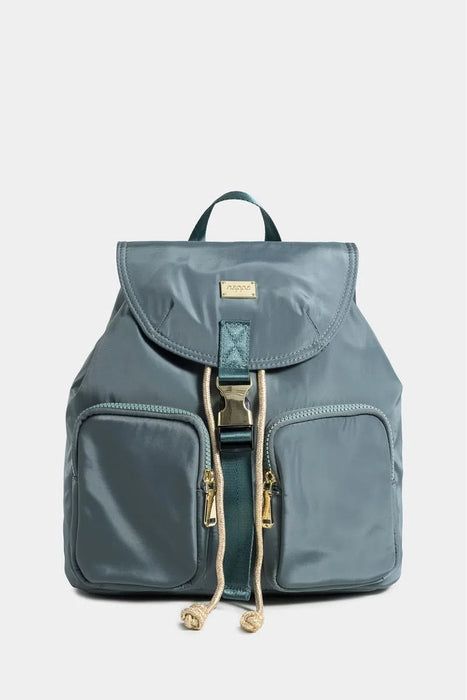 BOLSO TIPO TULA MORRAL PARA MUJER EN LONA CON TAPA Y BOLSILLOS FRONTALES