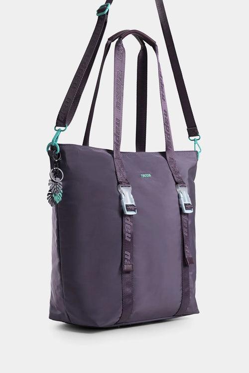 SHOPPING LYRATA BOTANICAL EN TEXTIL ESTAMPADO CON HEBILLAS DECORATIVAS