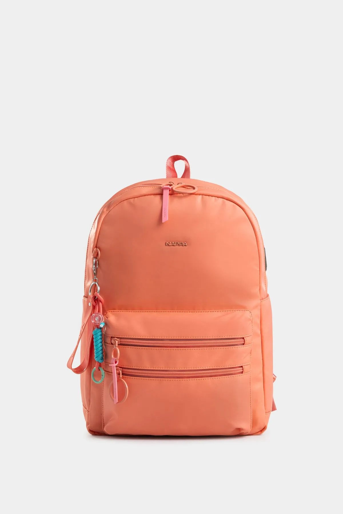 BOLSO TIPO MORRAL GRANDE CON CIERRES TRANSLÚCIDOS Y BOLSILLO FRONTAL