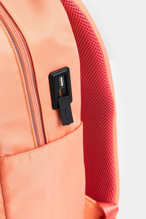 BOLSO TIPO MORRAL GRANDE CON CIERRES TRANSLÚCIDOS Y BOLSILLO FRONTAL