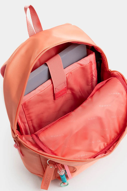BOLSO TIPO MORRAL GRANDE CON CIERRES TRANSLÚCIDOS Y BOLSILLO FRONTAL