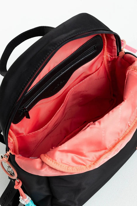 BOLSO TIPO MORRAL PEQUEÑO CON CIERRES TRANSLÚCIDOS