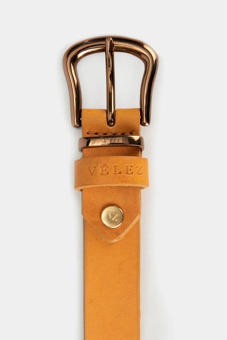 Cinturon unifaz breso de cuero para mujer puntera metalica