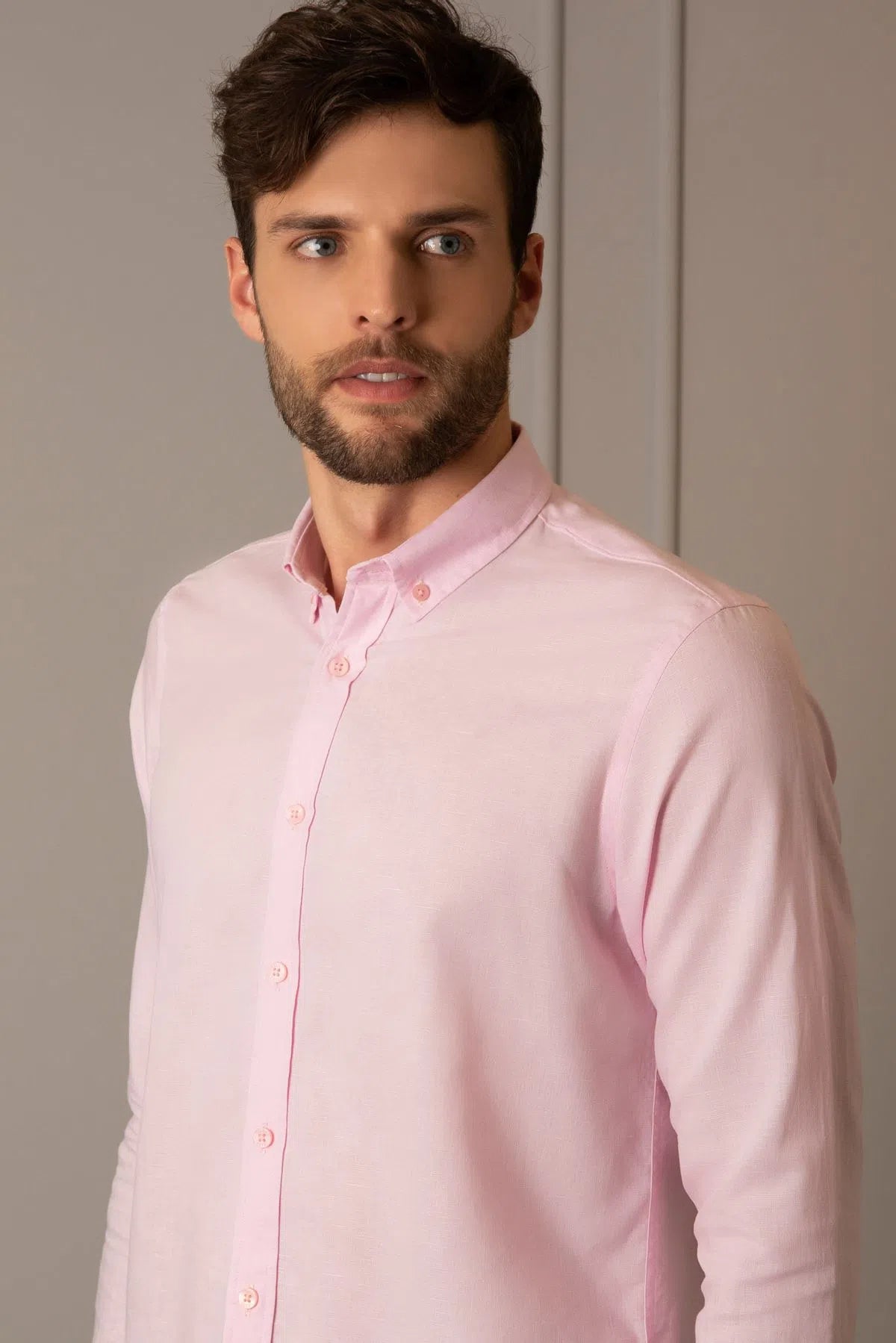 Camisa manga larga para hombre fibras naturas