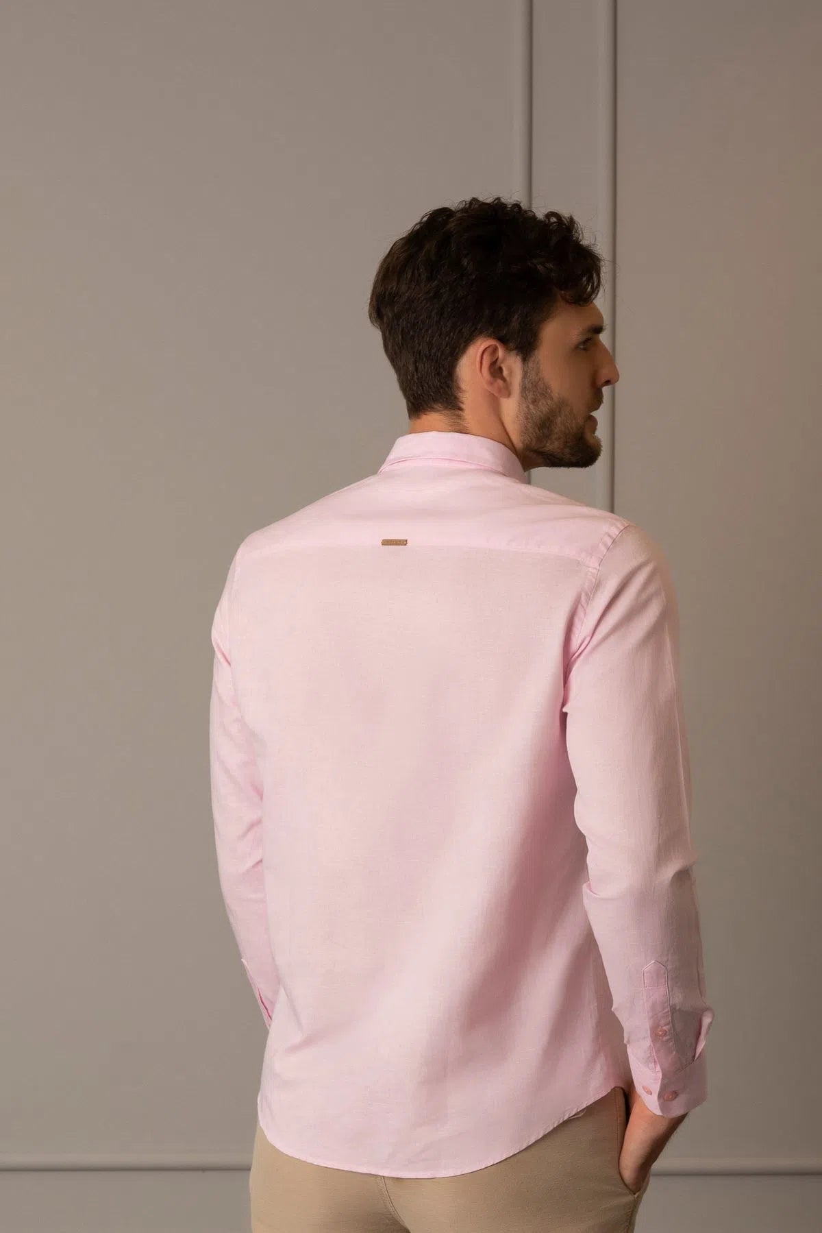 Camisa manga larga para hombre fibras naturas
