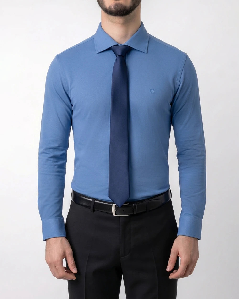 PZ-0000301 Premium bambú stretch signature piqué celeste