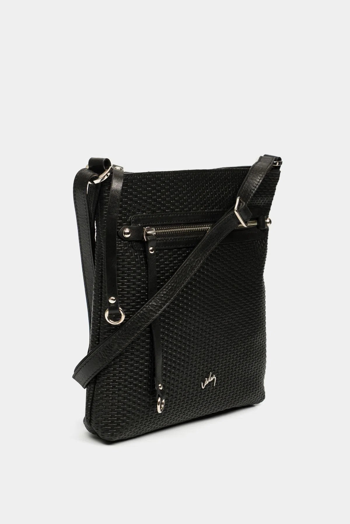 MANOS LIBRES BASIC DE CUERO PARA MUJER GRABADO PLACA TEJIDO