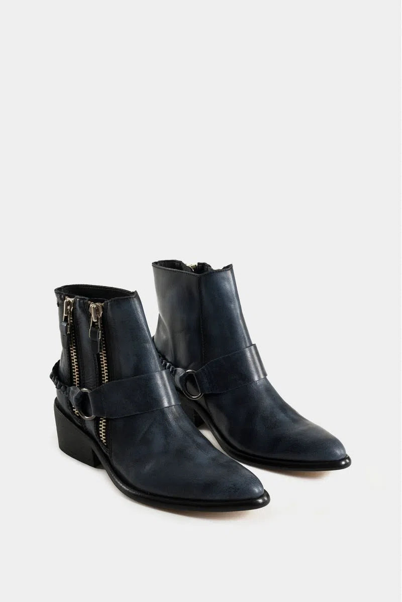 Botines texanos saturno de cuero para mujer estribo removible