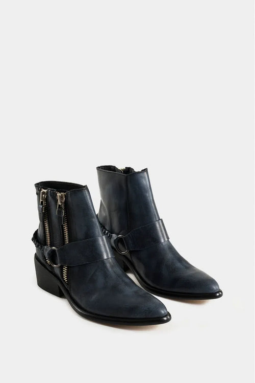 Botines texanos saturno de cuero para mujer estribo removible