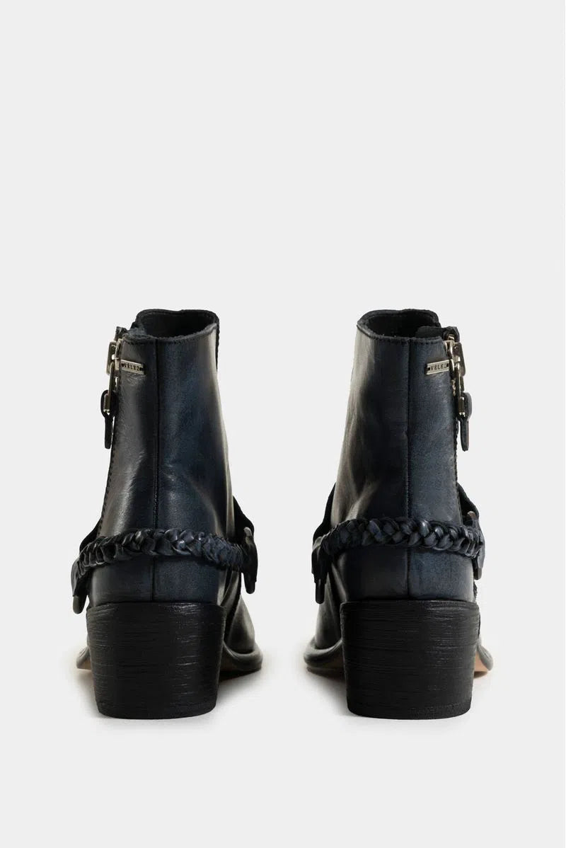 Botines texanos saturno de cuero para mujer estribo removible