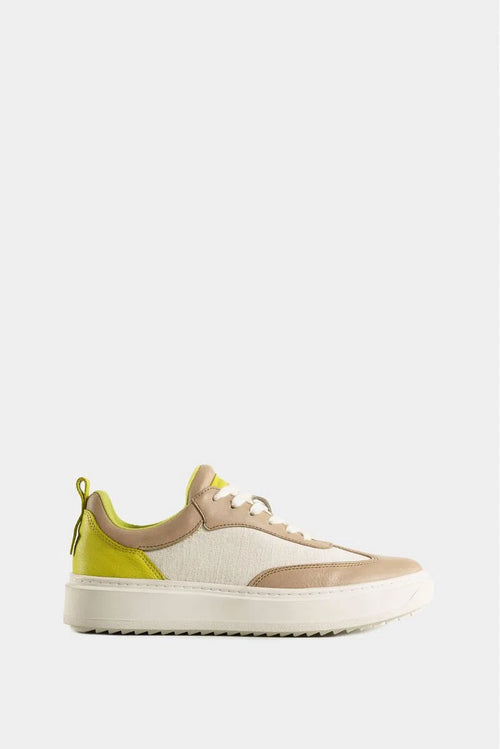 TENIS NAMIBIA DE CUERO Y LONA PARA MUJER DETALLES NEÓN