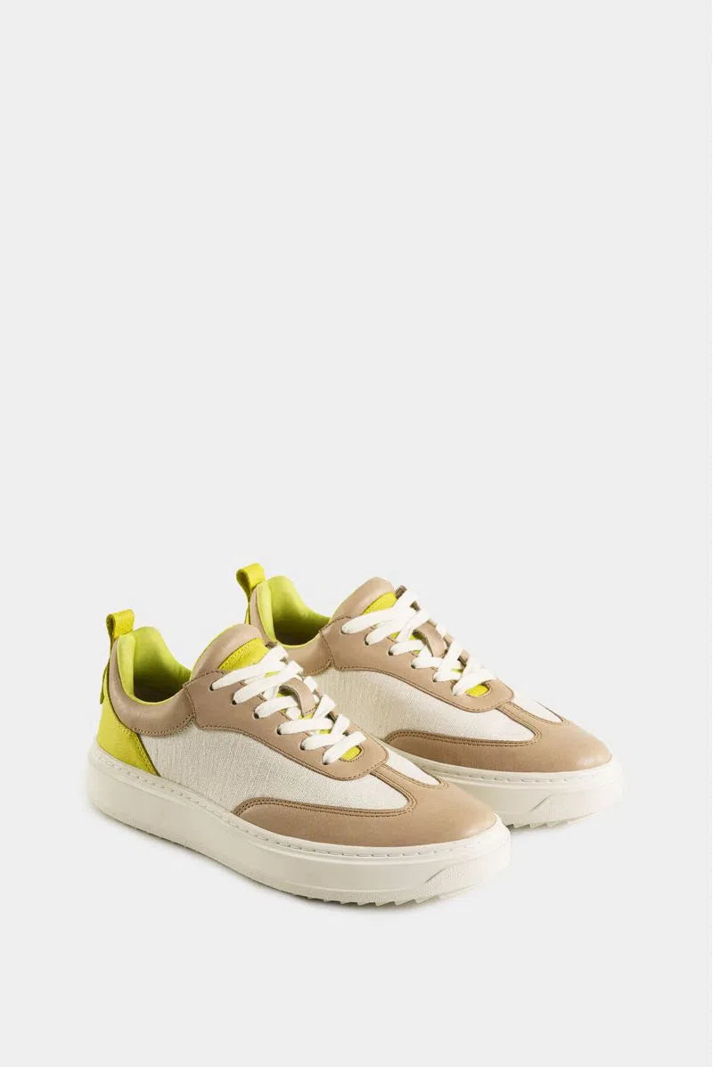 TENIS NAMIBIA DE CUERO Y LONA PARA MUJER DETALLES NEÓN