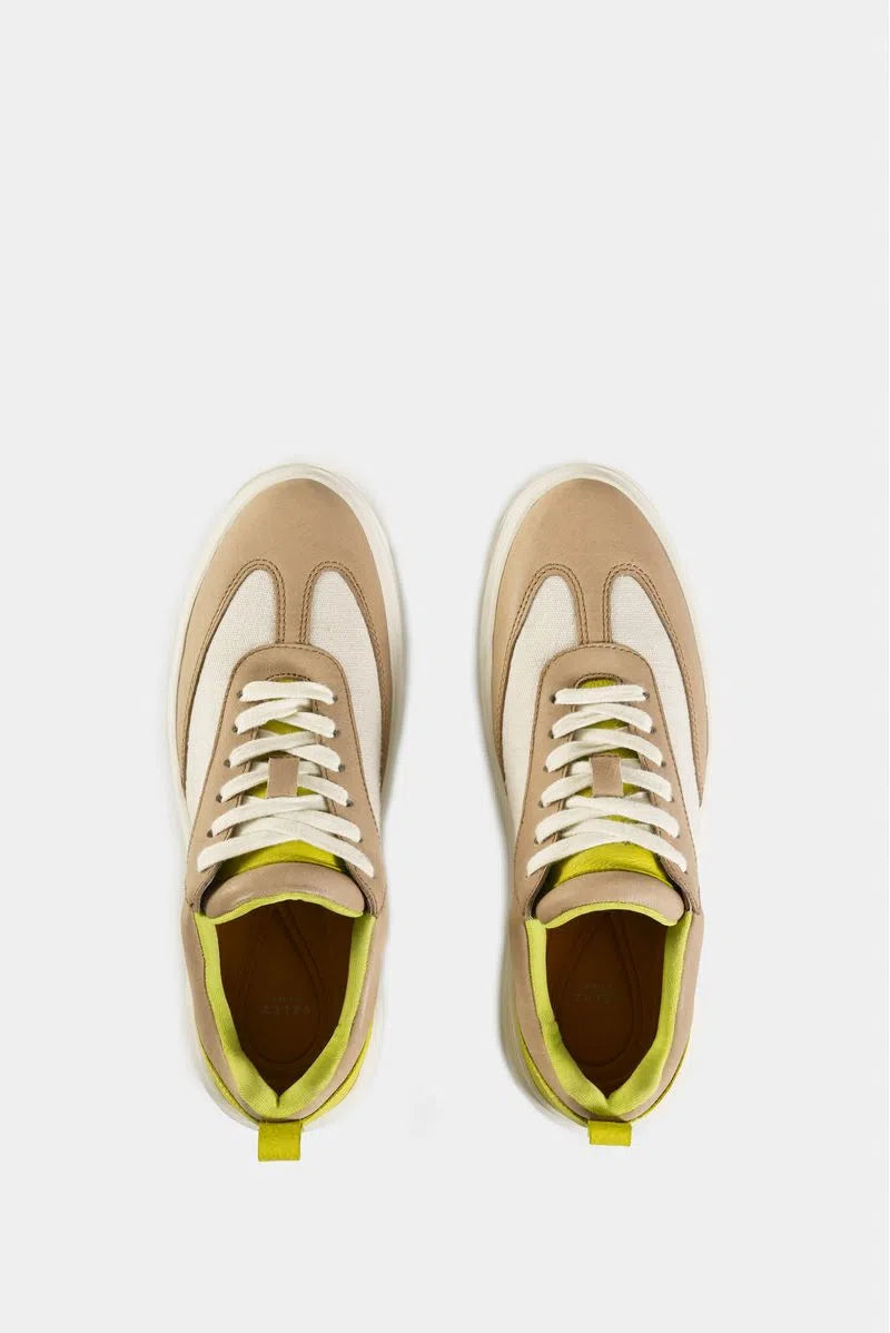 TENIS NAMIBIA DE CUERO Y LONA PARA MUJER DETALLES NEÓN