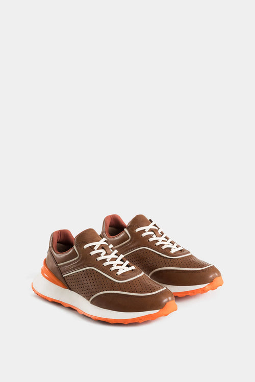 Tenis dalí de cuero para hombre detalle de perforado