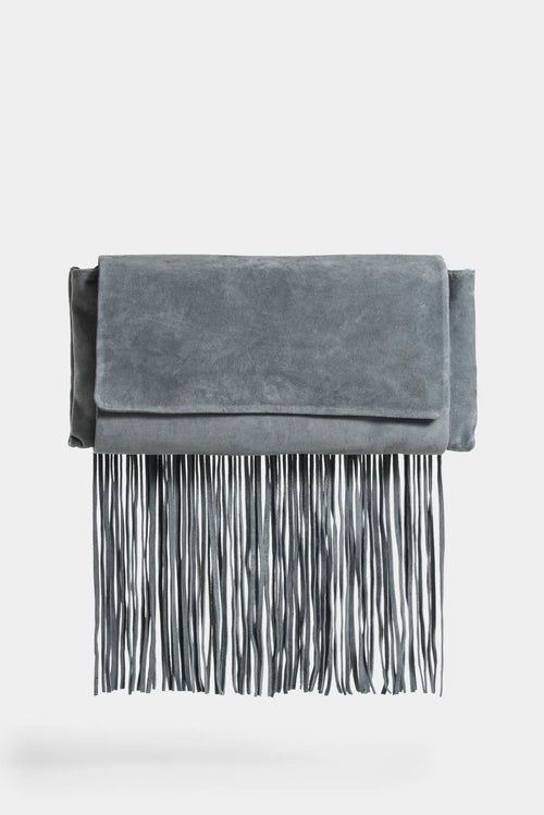 MANOS LIBRES CEREZO DE CUERO GAMUZA PARA MUJER FLECOS