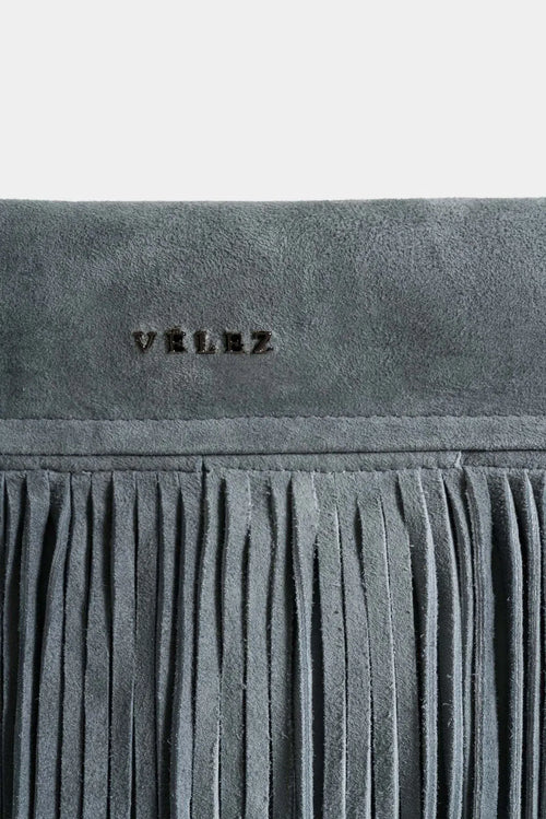 MANOS LIBRES CEREZO DE CUERO GAMUZA PARA MUJER FLECOS