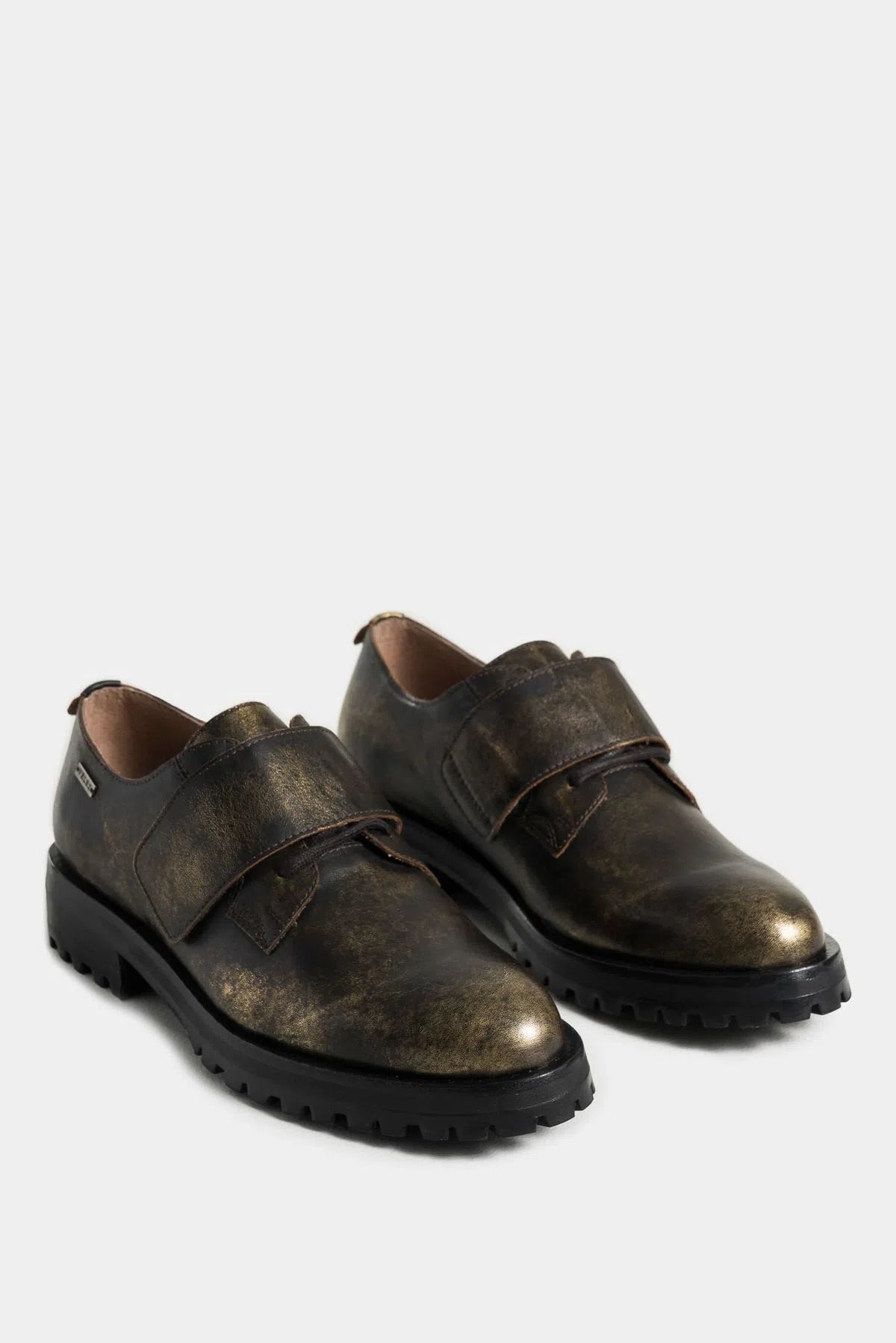 ZAPATOS CORDÓN GOBI DE CUERO FOLIA PARA MUJER CHAPETA CON VELCRO