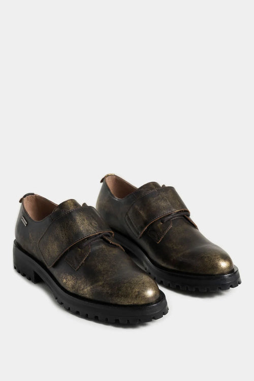 ZAPATOS CORDÓN GOBI DE CUERO FOLIA PARA MUJER CHAPETA CON VELCRO