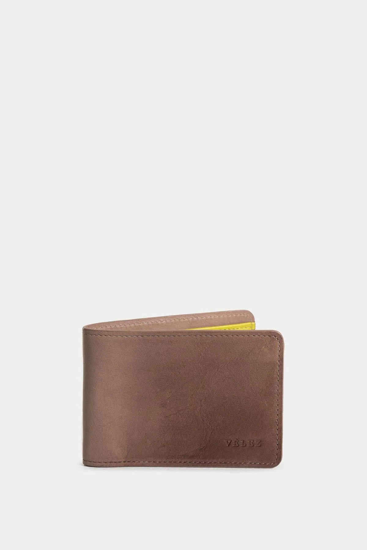 BILLETERA MESETA DE CUERO PARA HOMBRE DETALLE CONTRASTE