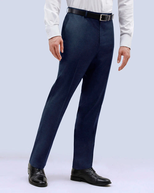 MS-1000402 Pantalón de vestir slim fit modern crosshatch manhattan azul