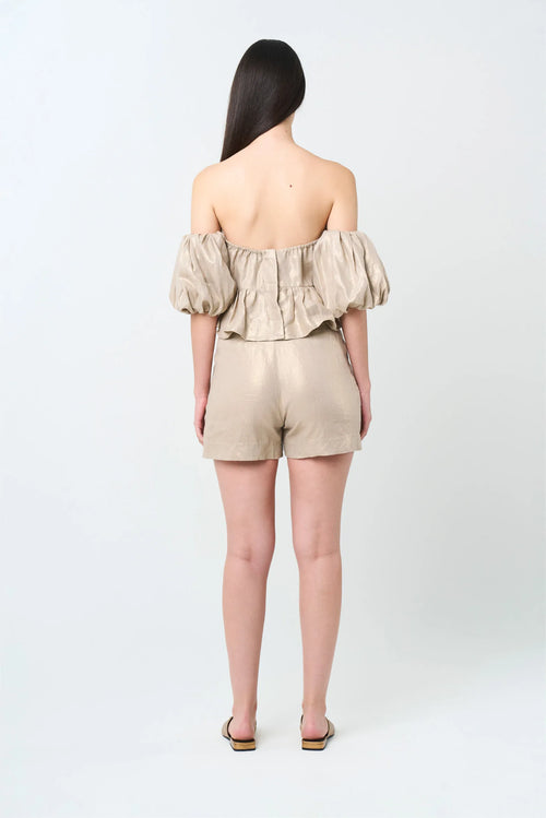 1039154 Camisa Elios en lino para mujer silueta cropped