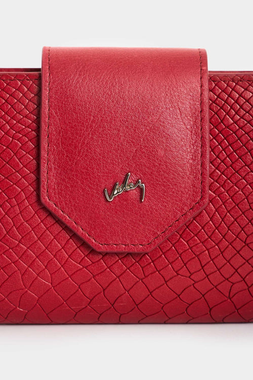 BILLETERA PORTA CHEQUERA DE CUERO GRABADO PARA MUJER EXTRAVAGANZA