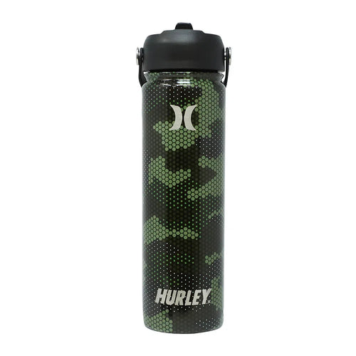Termo Hurley print de acero inoxidable tapa con pajilla