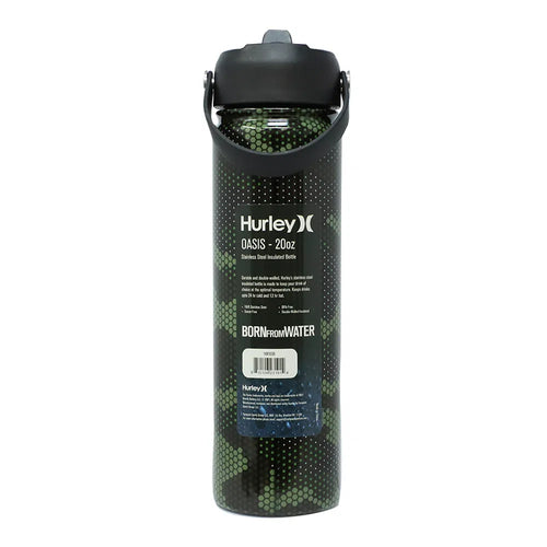 Termo Hurley print de acero inoxidable tapa con pajilla