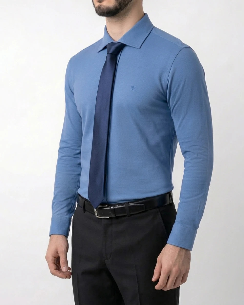PZ-0000301 Premium bambú stretch signature piqué celeste