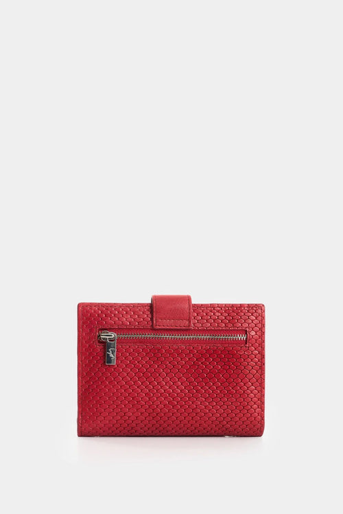 Billetera de cuero grabado para mujer Aria