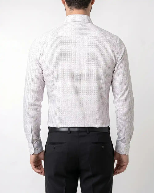PX-0013501 Camisa de vestir slim fit minicheck bambú stretch blanco