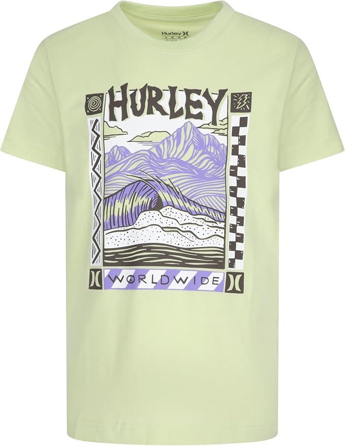 Hurley Camiseta con póster escénico para niños