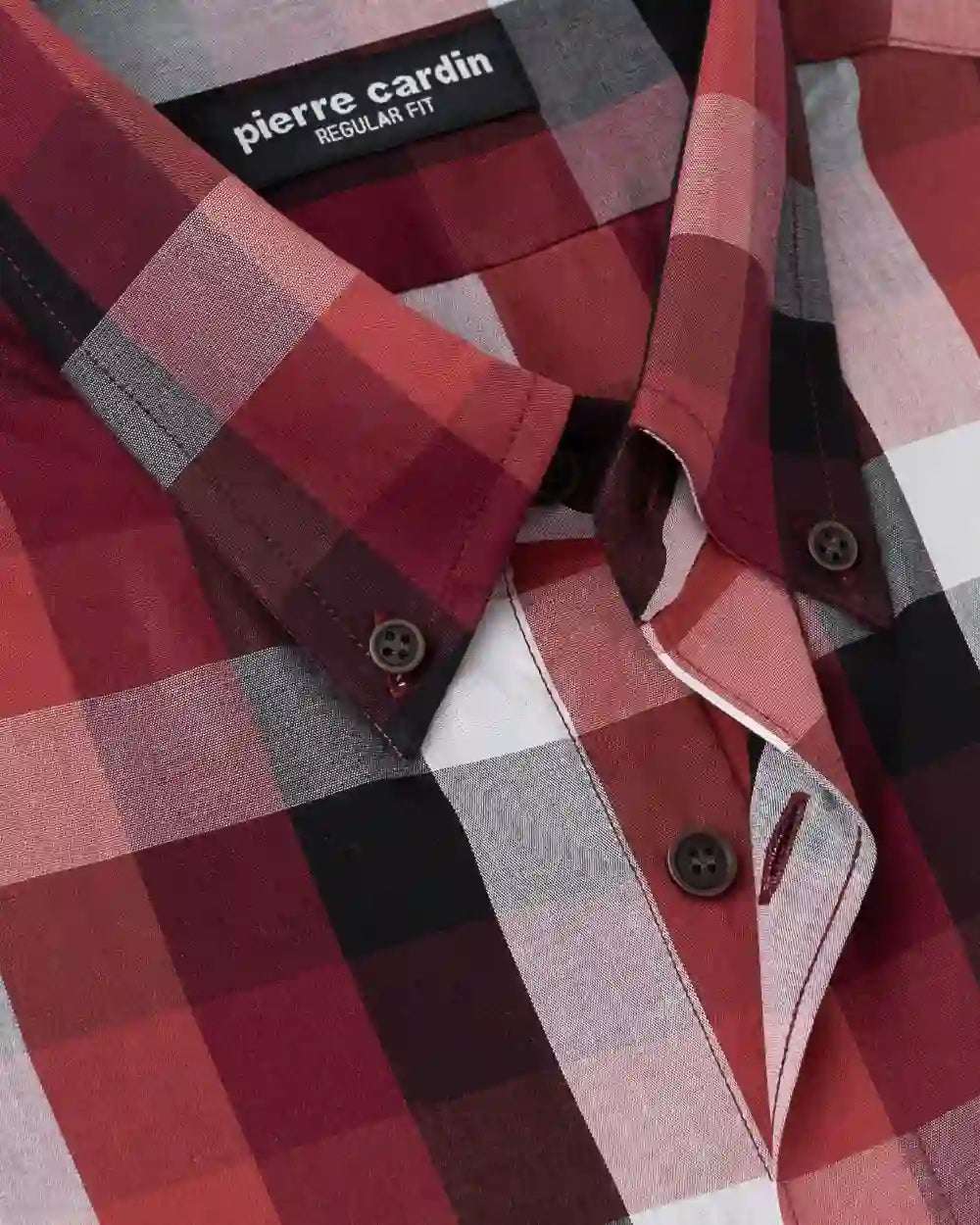 CP-0208302 Camisa casual regular fit cuadros vino