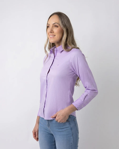 DH-0000801 Blusa oxford bambú stretch morado