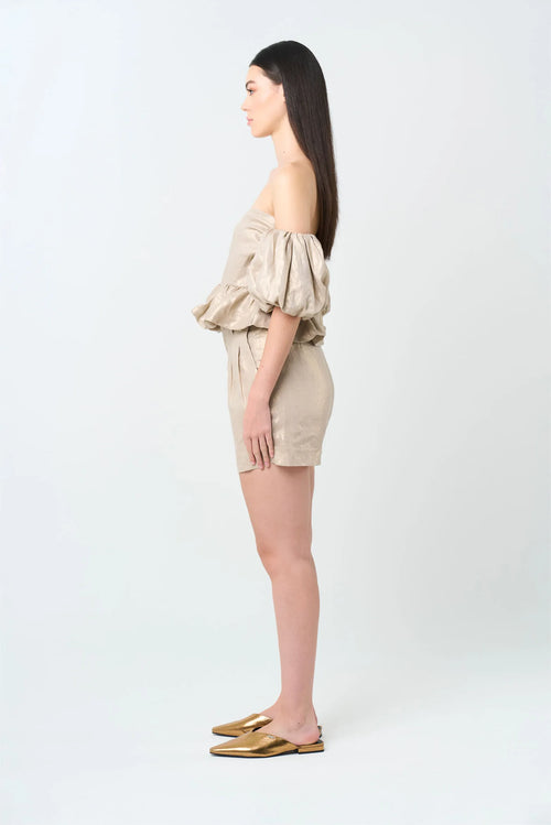 1039154 Camisa Elios en lino para mujer silueta cropped
