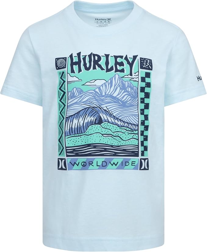 Hurley Camiseta con póster escénico para niños