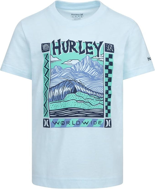 Hurley Camiseta con póster escénico para niños