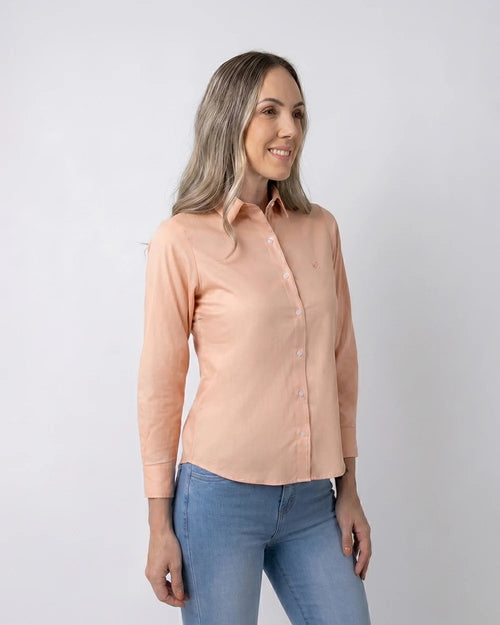 DH-0000701 Blusa oxford bambú stretch naranja