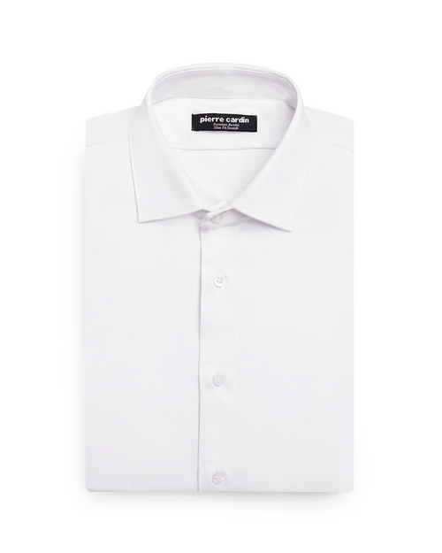FA-0000101 Camisa de vestir slim fit manga larga total confort bambú stretch blanco