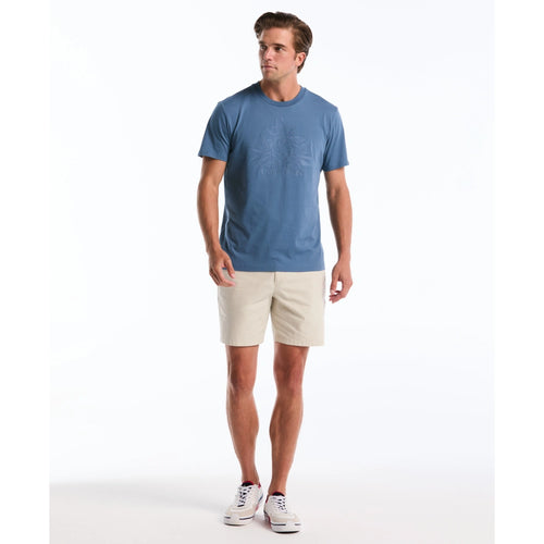 GK-R2654443 T-SHIRT MODA CUELLO REDONDO SLIM FIT AZUL CON LOGO