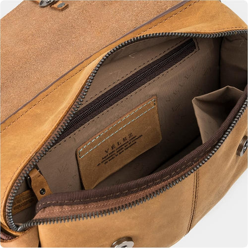 RIÑONERA CASUAL DE CUERO VINTAGE MIEL