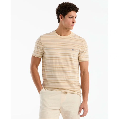 GK-M2609273 CAMISETA DE MANGA CORTA DE JACQUARD DE ALGODÓN CON RAYAS DISCONTINUAS