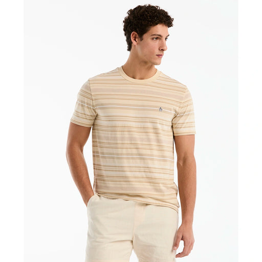 GK-M2609273 CAMISETA DE MANGA CORTA DE JACQUARD DE ALGODÓN CON RAYAS DISCONTINUAS