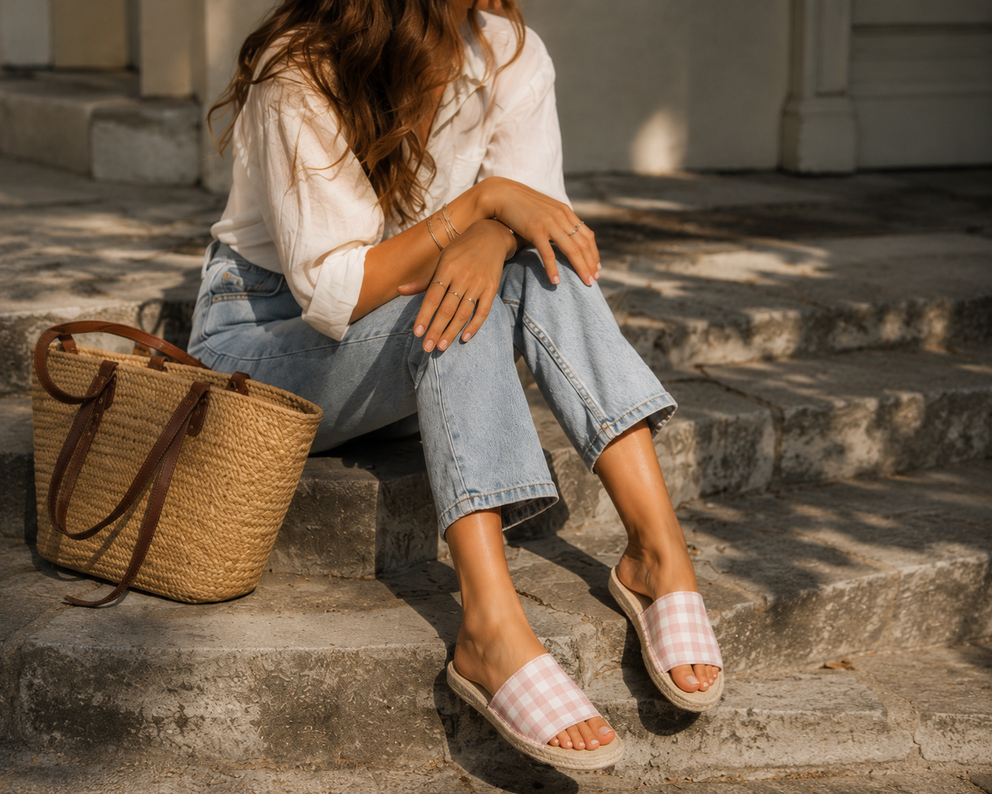 Amelia Beige Gingham