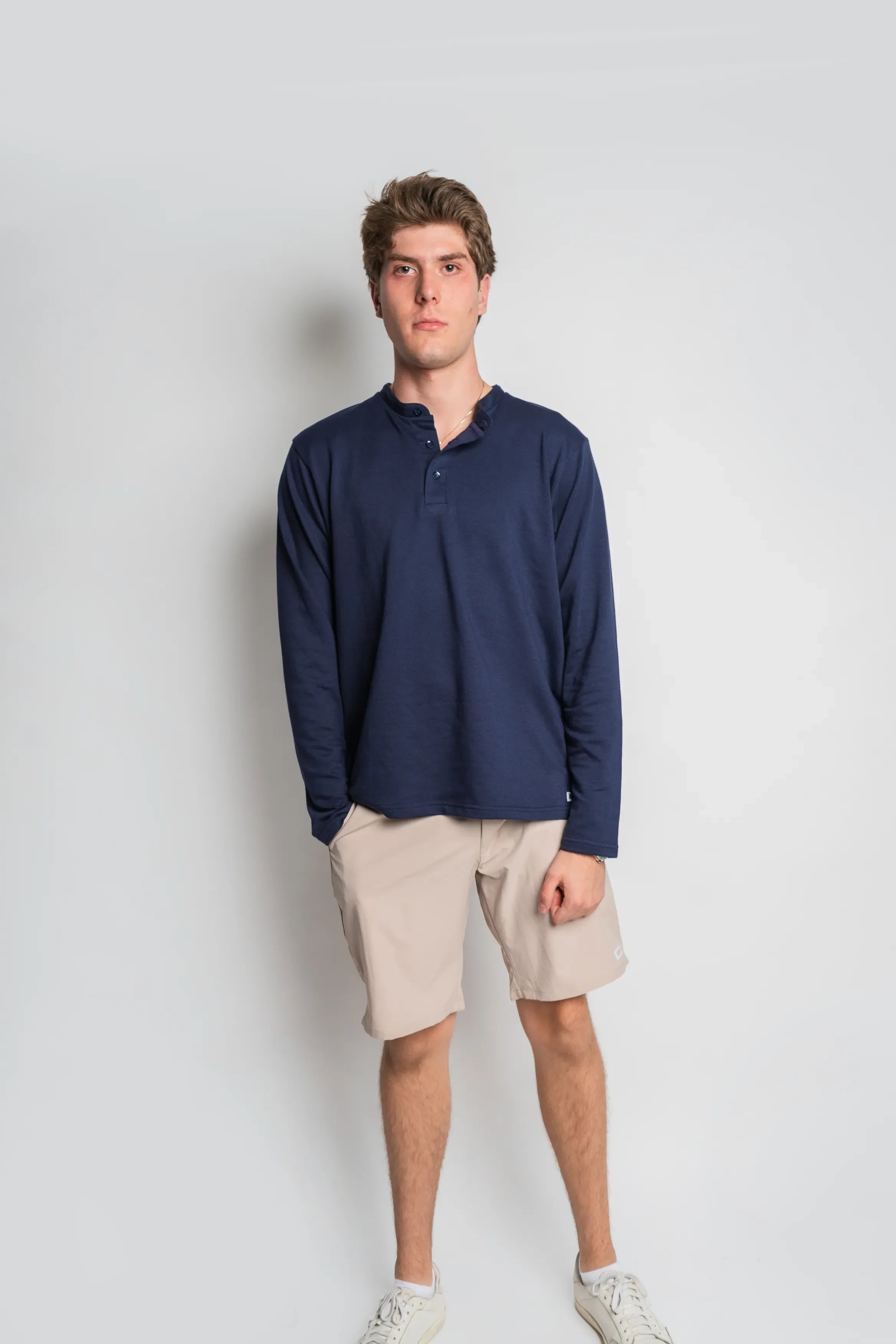 Henley Manga Larga