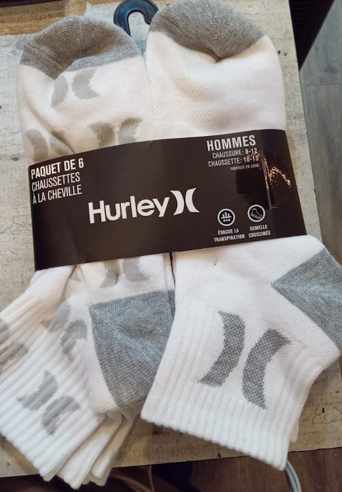 Calcetines de hombre Hurley 6PK blancos