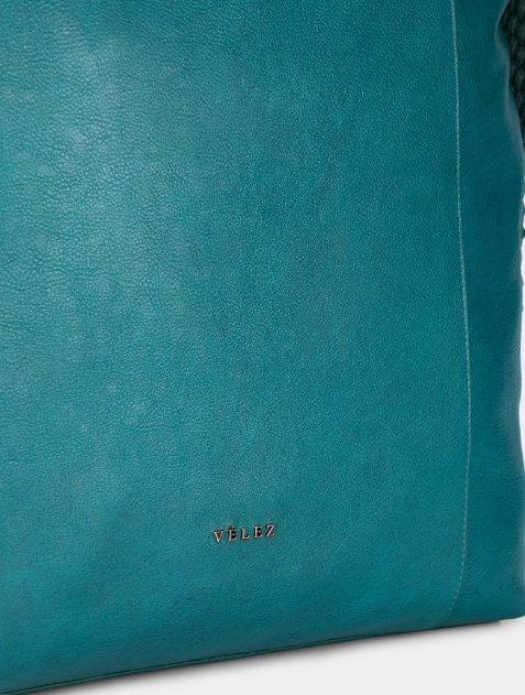 CARTERA VENUS DE CUERO PARA MUJER DETALLE TEJIDO EN LATERAL