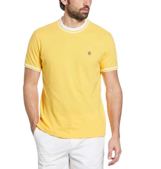 CAMISETA MODA COLOR BLOCK PIQUE MANGA CORTA
